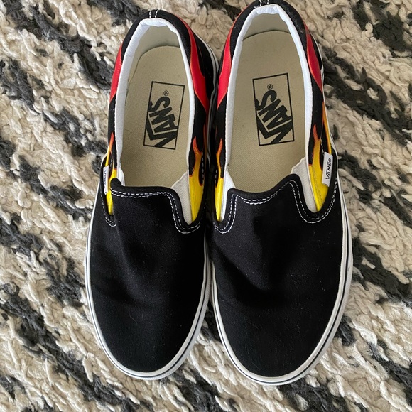 Vans Classic Slip On Shoe - Flame / Black / True White - Picture 2 of 6